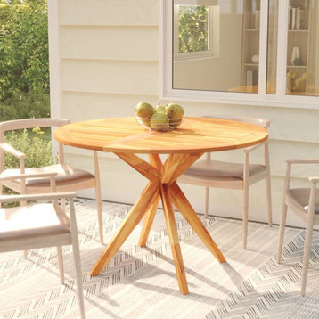 vidaXL Bistro Table Outdoor Side Table for Front Porch Deck Solid Wood Acacia