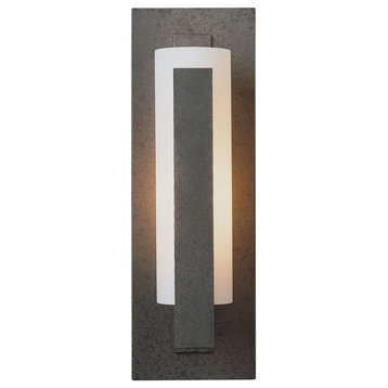217185-1228 Forged Vertical Bar Sconce - Steel Backplate in Modern Brass