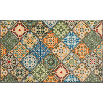 Mohawk Home Moroccan Tile Green 1' 6" x 2' 6" Kitchen Mat