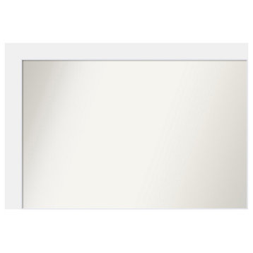 Corvino White Non-Beveled Wood Bathroom Mirror 41x29"