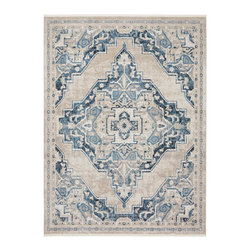 Nourison - Nourison Geneva 7'10" x 9'10" Area Rug With Lt.Blue And Ivory 099446882288 - Area Rugs