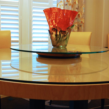 Dining table with custom Lazy Susan