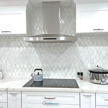 Calacatta Grey Teardrop Kitchen Backsplash