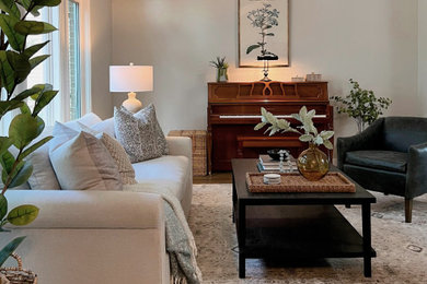 This is an example of a transitional living room in Denver.