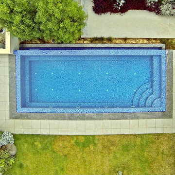 Newe Yarak, Israel. Infinity Swimming Pool with Blue Stone cover.