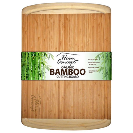 Heim Concept Organic Bamboo Large Cutting Board With End Groove