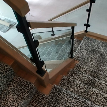 Custom Runner on Wood Stairs