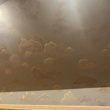 Cloud mural bedroom