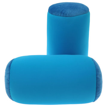 Microbead Neck Roll Bolster Pillows, 13"x6", Medium Blue