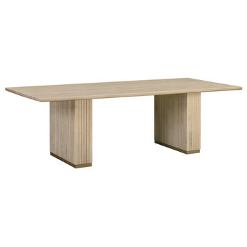 Chelsea Natural Oak Rectangular Dining Table, 96" Long Wooden Table, Natural