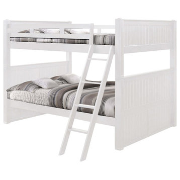Foster Queen Size Bunk Beds with Twin XL Storage Trundle, White