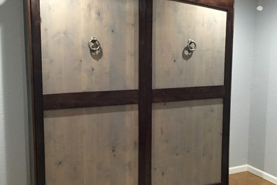 Example of a transitional bedroom design in Austin
