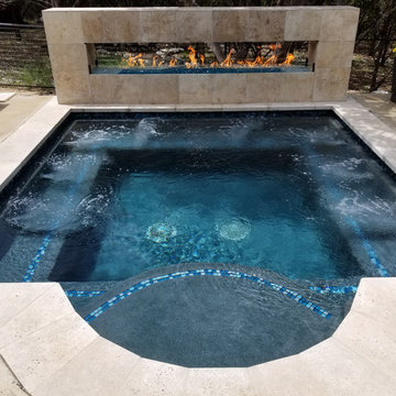 Mini Pool/Spa with modern fire feature
