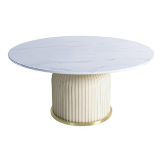 First of a Kind Alice Modern Pedestal Round Coffee Table - Contemporary ...