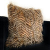Plutus Brown and Gray Porcupine Animal Faux Fur Luxury Throw Pillow, 18"x18"