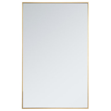 Elegant Monet Metal Frame Rectangle Mirror 30" MR43048BR Brass