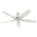 Hunter - Hunter 53319 Newsome - 52" Ceiling Fan - Through its casual style and charming appearance, the Newsome will compliment your decor without overpowering it. The clean line details throughout the fan body and blade irons work together to create a coherent design with wide appeal. The 52-inch blade span will fit any standard or large room space and remember, with the Newsome Collection you have the freedom to choose from many different sizes, light kits, and other options to maintain a consistent look throughout every room in your home.