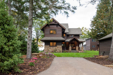 Example of a mountain style exterior home design in Minneapolis