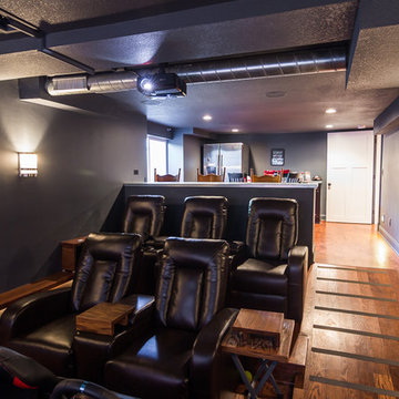 Home theater and bar area