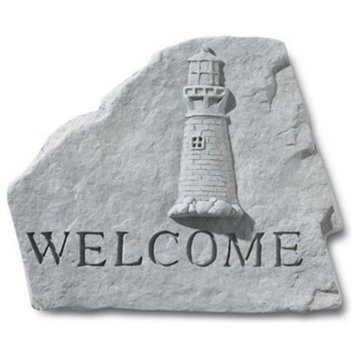 "Welcome" Lighthouse Garden Stone