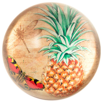 Glass Dome Pineapple Paper Weight