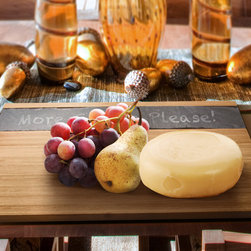 Epicureanist Bamboo & Slate Cheese Serving Tray - Cheese Boards And Platters