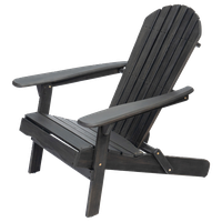GDF Studio Hillary Dark Gray Acacia Wood Folding Adirondack Chair, Single