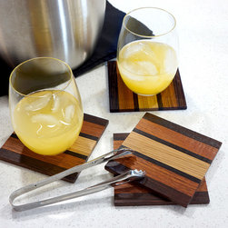 Solid Hardwood Coaster Set - Coasters