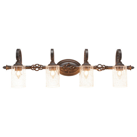 Elegante 4-Light Bath Bar, Clear Bubble