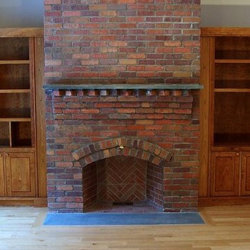 Fireplace surround--Cherry bookcases built-in