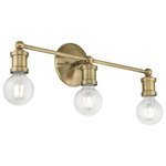 Livex Lighting - Lansdale 3 Light Antique Brass ADA Vanity Sconce - Clean lines and exposed bulb sockets make the Lansdale collection perfect for your mid-mod or transitional bath. The eclectic look is perfect for spaces wanting an urban, minimalistic or industrial touch. With superb craftsmanship and affordable price, this antique brass three-light vanity sconce is sure to tastefully indulge your extravagant side.