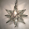 Moravian Star Light, Clear Glass With Bronze Trim, 10" Diameter, With Mount Kit