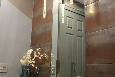 Inspiration for a powder room remodel in Boston