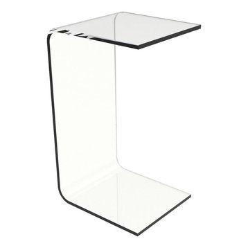 Acrylic Side Table-Clear and Modern C-Style Vertical End Table by Lavish Home