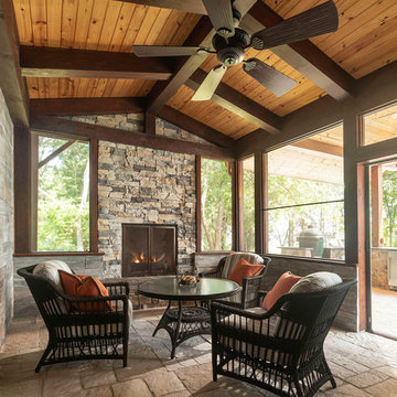 Mountain Style Timber Frame Luxury Home Screened Porch - Cedar Creek Reservoir A