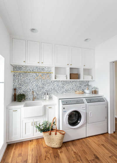 Transitional Laundry Room by S.Flynn Design + Build