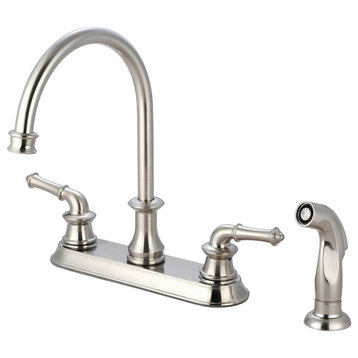 Del Mar Two Handle Kitchen Faucet, PVD Brushed Nickel