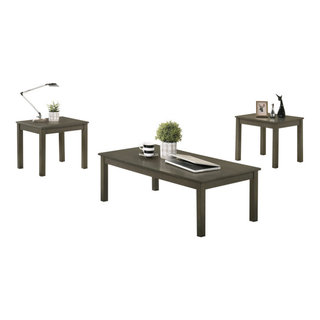 Pine Wood 3 Piece Coffee Table Set - Transitional - Coffee Table Sets ...