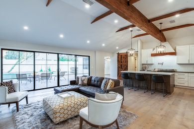 Inspiration for a cottage family room remodel in Phoenix