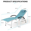 2PCS Outdoor Folding Reclining Chaise Lounge Chair, Blue