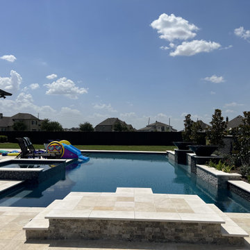 Dark Brown Composite Trex Fence and Black Iron Fence