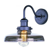 Maxim Mini Hi-Bay 1-Light Bronze Mirror Smoke Glass Wall Light