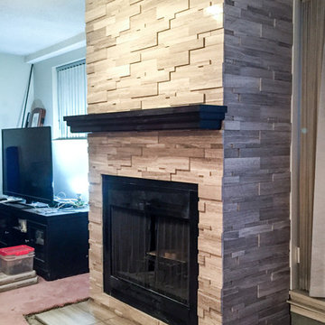3D Smooth Ledgestone Travertine Fireplace