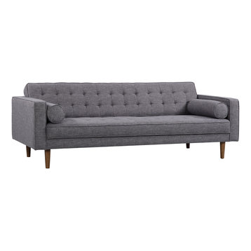 Element Mid-Century Modern Sofa, Walnut, Dark Gray