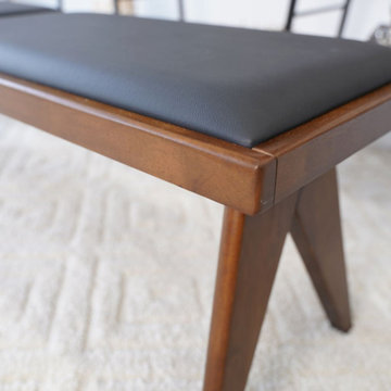 Black Leather Bench Kora