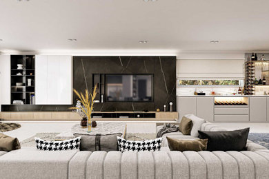 Example of a trendy living room design in Vancouver