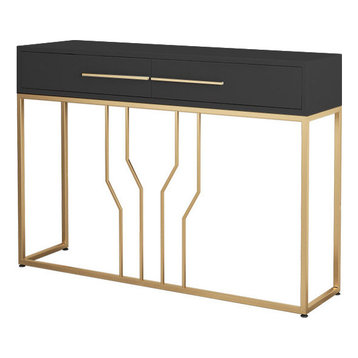 Black Console Table Decor With Drawers Entryway Table