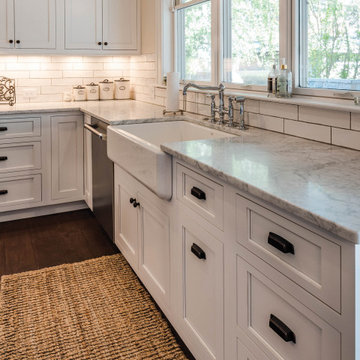Flush Inset using Square Flat Door, Island Colonial Blue Olde World Flush Inset