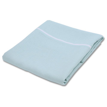Duvet Cover Mint With White Piping Linen, Mint White, King