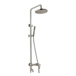 Florence Wall Mounted Brushed Nickel Shower Set - Showerheads And Body Sprays